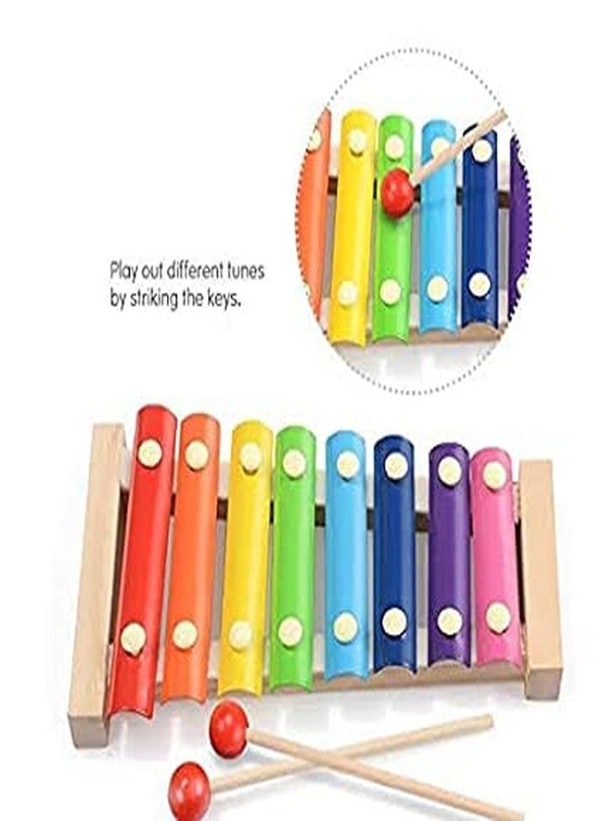 Shopfleet Guitar Shaped Wooden Xylophone 8 Notes (Big Size) Musical Sound Instrument Toy (Multicolor) - Image 3